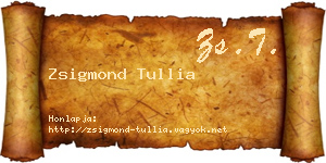 Zsigmond Tullia névjegykártya